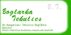 boglarka tekulics business card